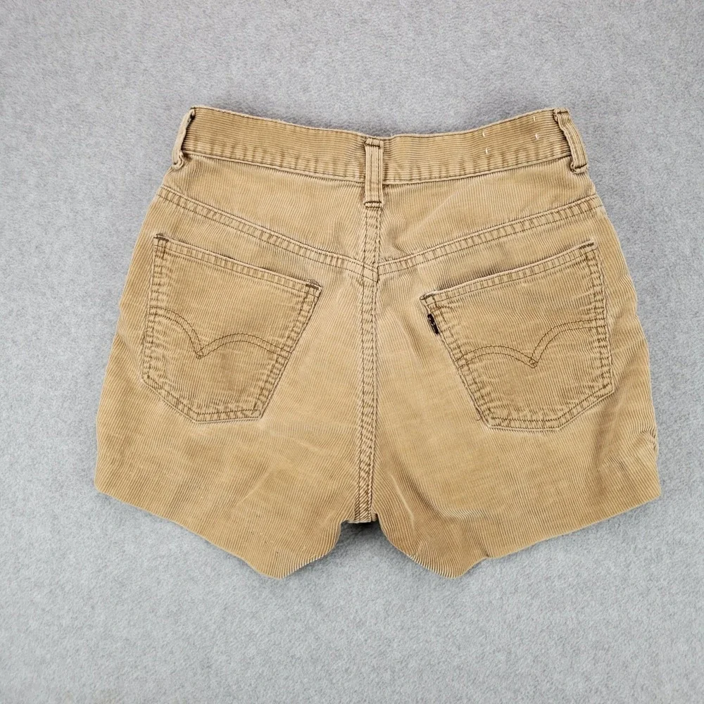 Levi's for Gals Corduroy Shorts Women 25 Tan 70s Big E Vintage Hemmed - Picture 10 of 12